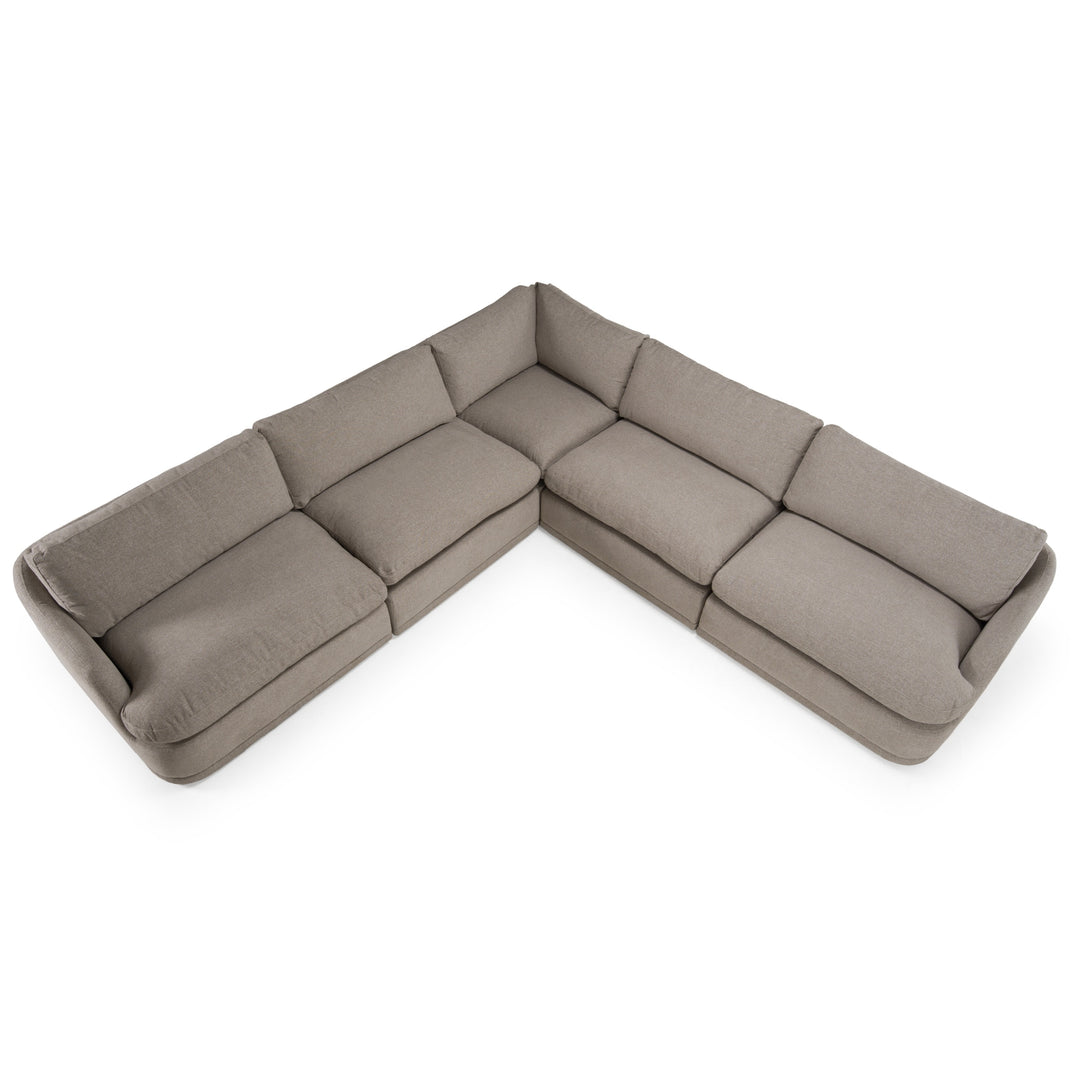 Chantry - Modern Grey Sand Fabric Sectional Sofa