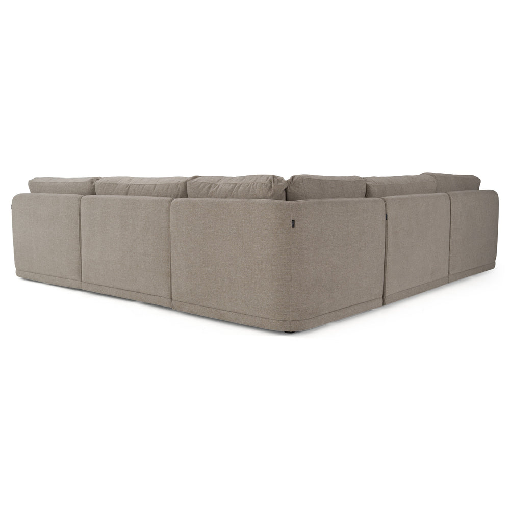 Chantry - Modern Grey Sand Fabric Sectional Sofa - View 4