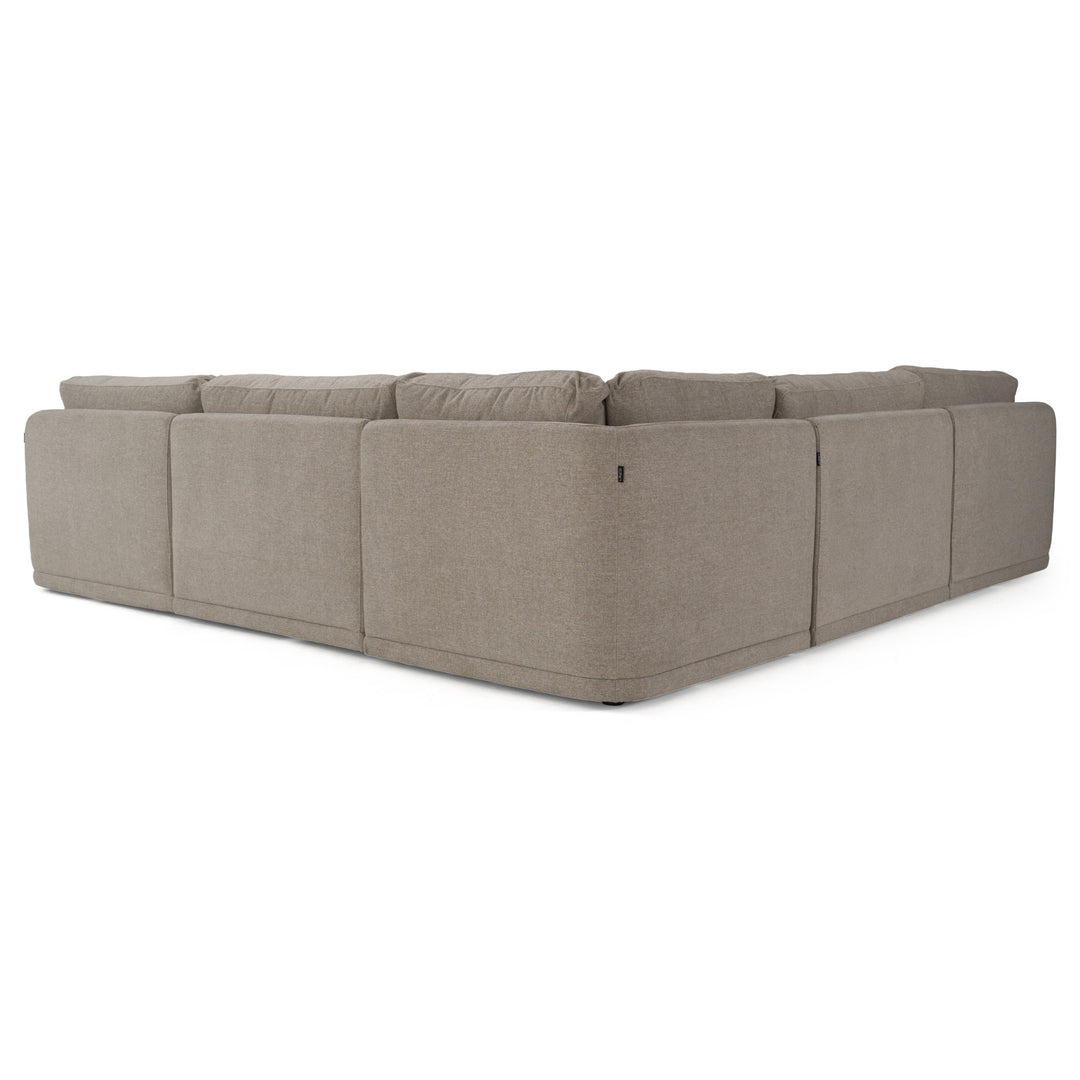 Chantry - Modern Grey Sand Fabric Sectional Sofa