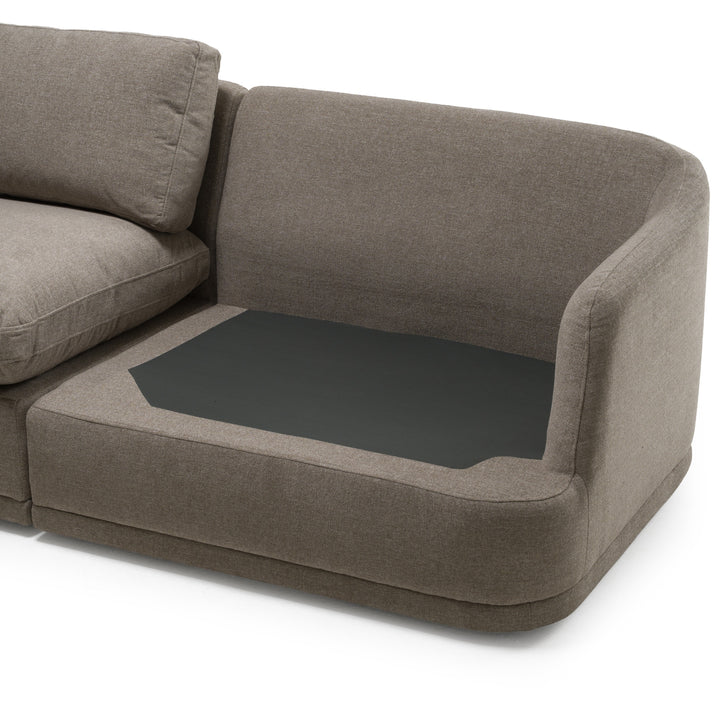 Chantry - Modern Grey Sand Fabric Sectional Sofa