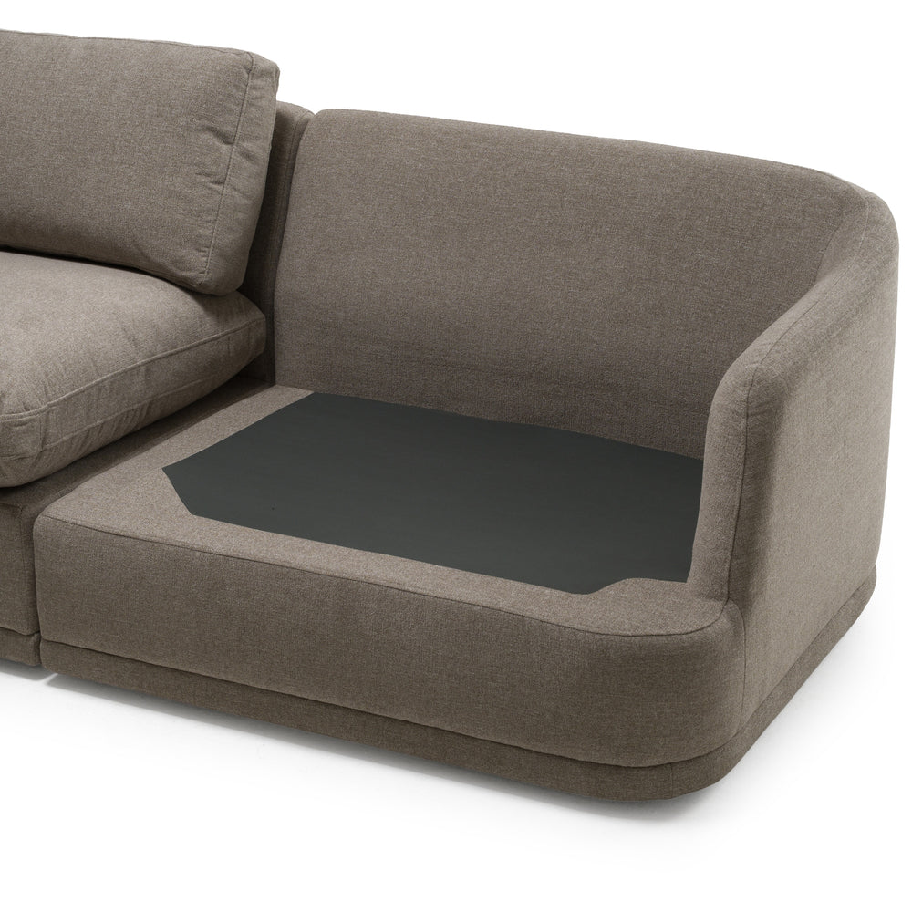 Chantry - Modern Grey Sand Fabric Sectional Sofa - View 5