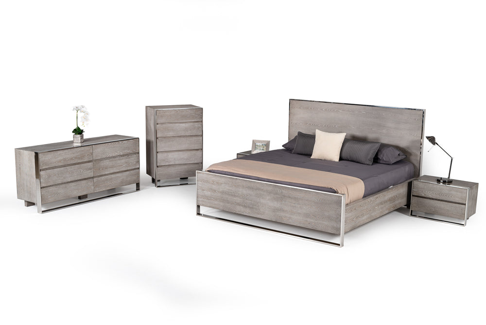 Arlene Modern Grey Elm Nightstand - View 5