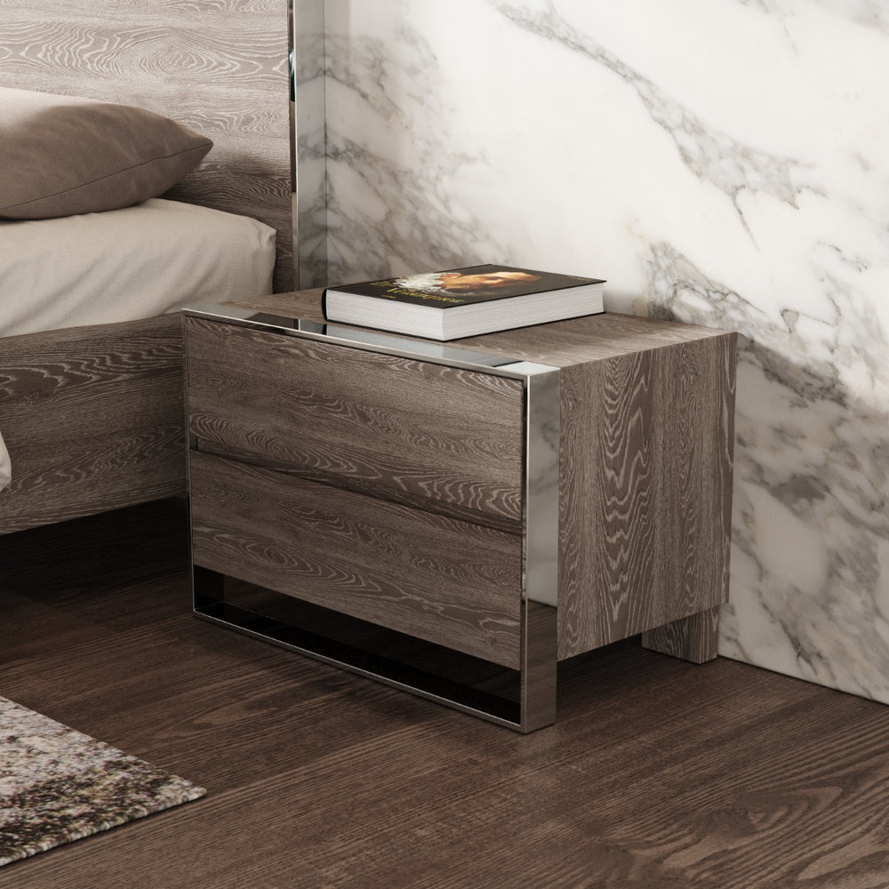 Arlene Modern Grey Elm Nightstand - View 7