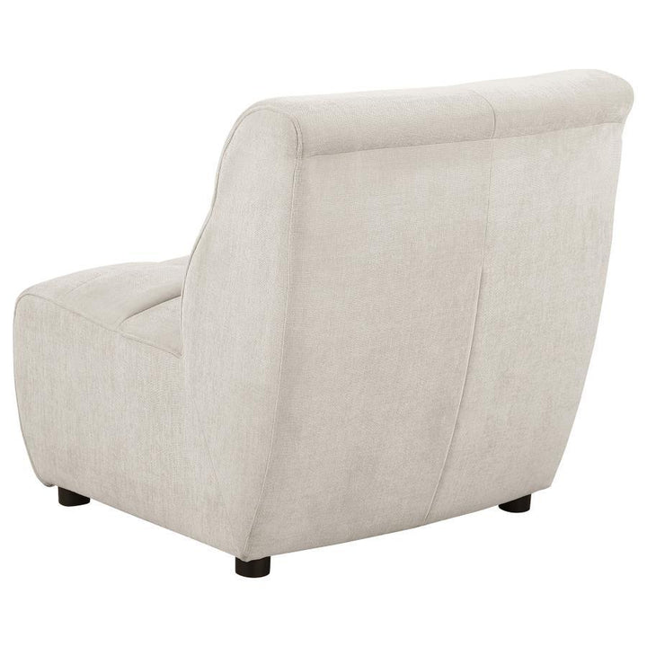 Charlotte - Upholstered Curved Armless Chair - Ivory Stationary Chair modern furniture Contempo Furniture