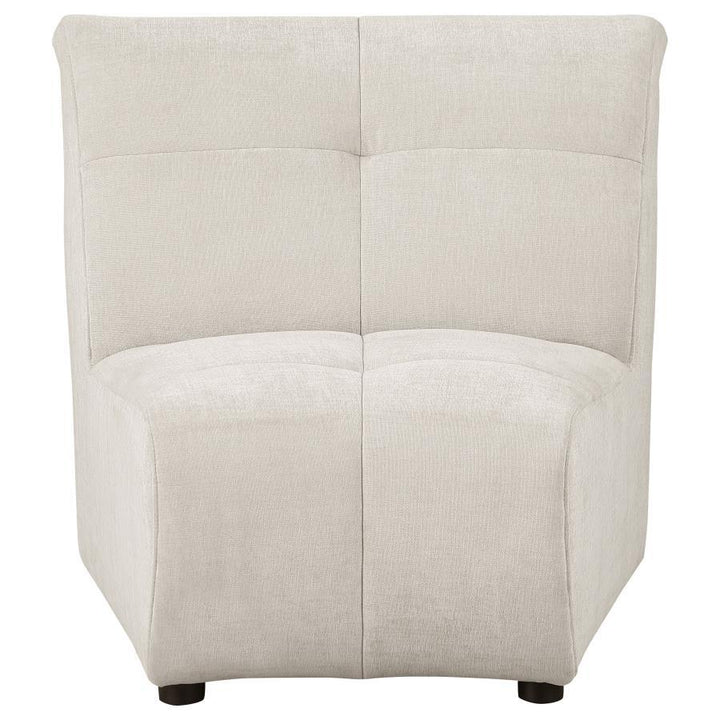 Charlotte - Upholstered Curved Armless Chair - Ivory Stationary Chair modern furniture Contempo Furniture
