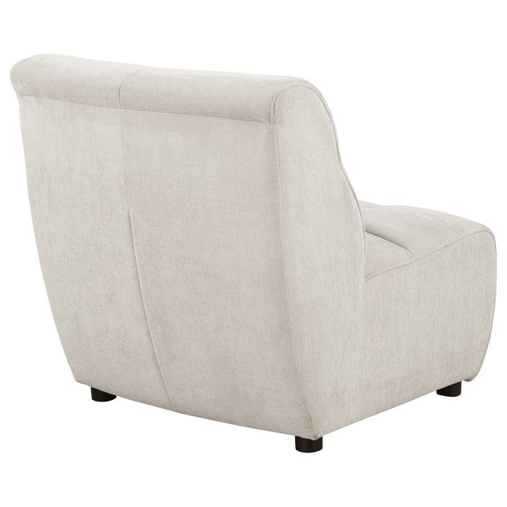 Charlotte - Upholstered Curved Armless Chair - Ivory Stationary Chair modern furniture Contempo Furniture