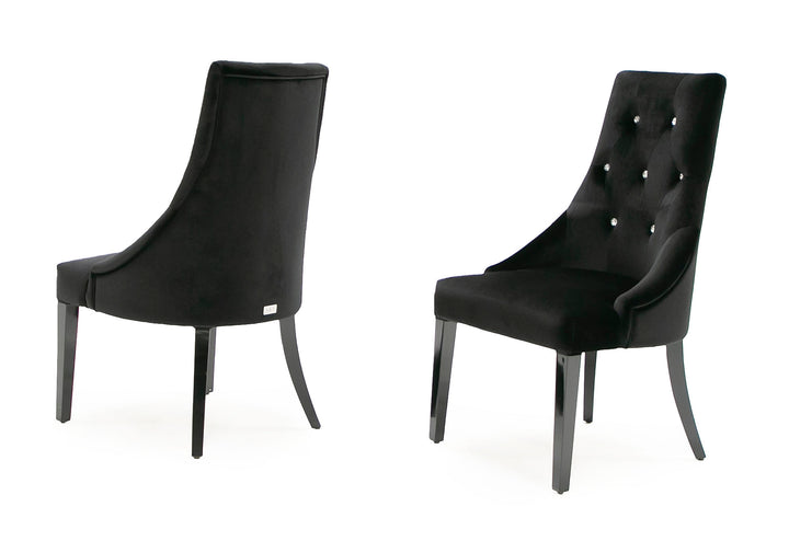 Charlotte - Black Velour Dining Chair (Set of 2)