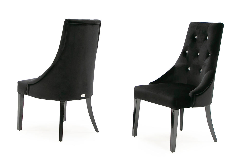 Charlotte - Black Velour Dining Chair (Set of 2) - View 5