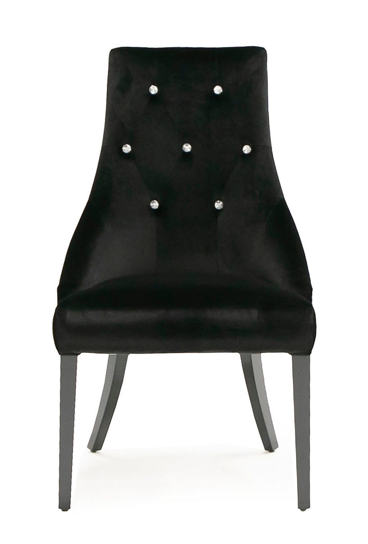 Charlotte - Black Velour Dining Chair (Set of 2)