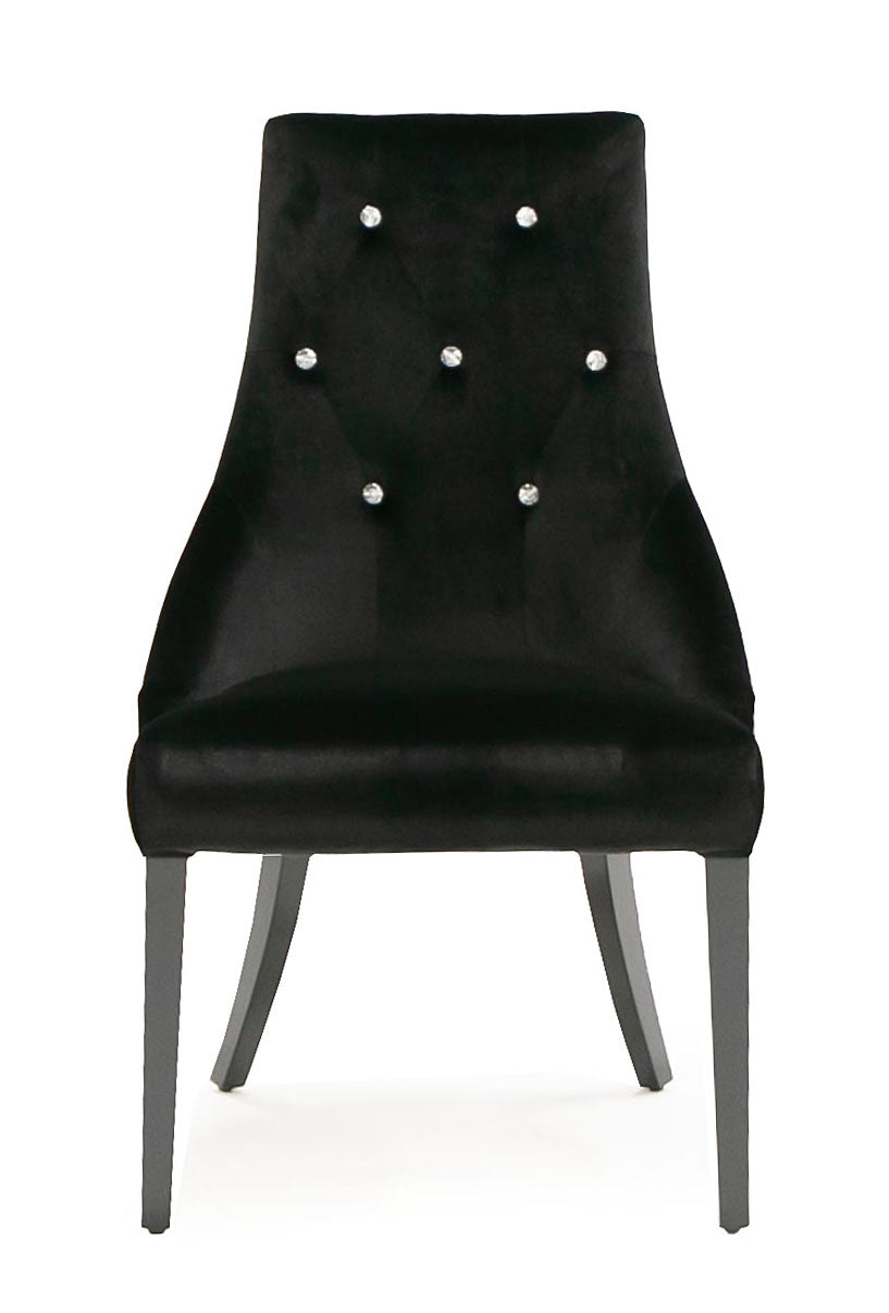 Charlotte - Black Velour Dining Chair (Set of 2)