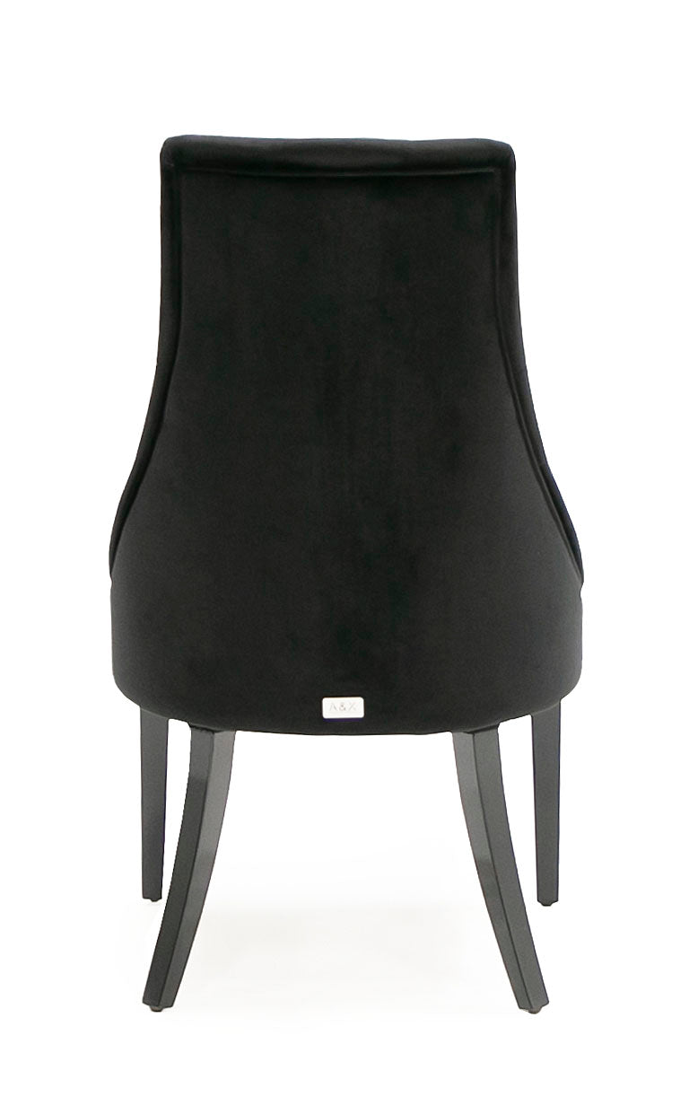 Charlotte - Black Velour Dining Chair (Set of 2)