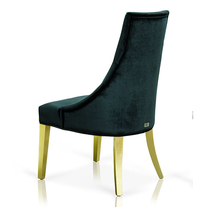 Charlotte Black Velour With Gold Legs Dining Chair