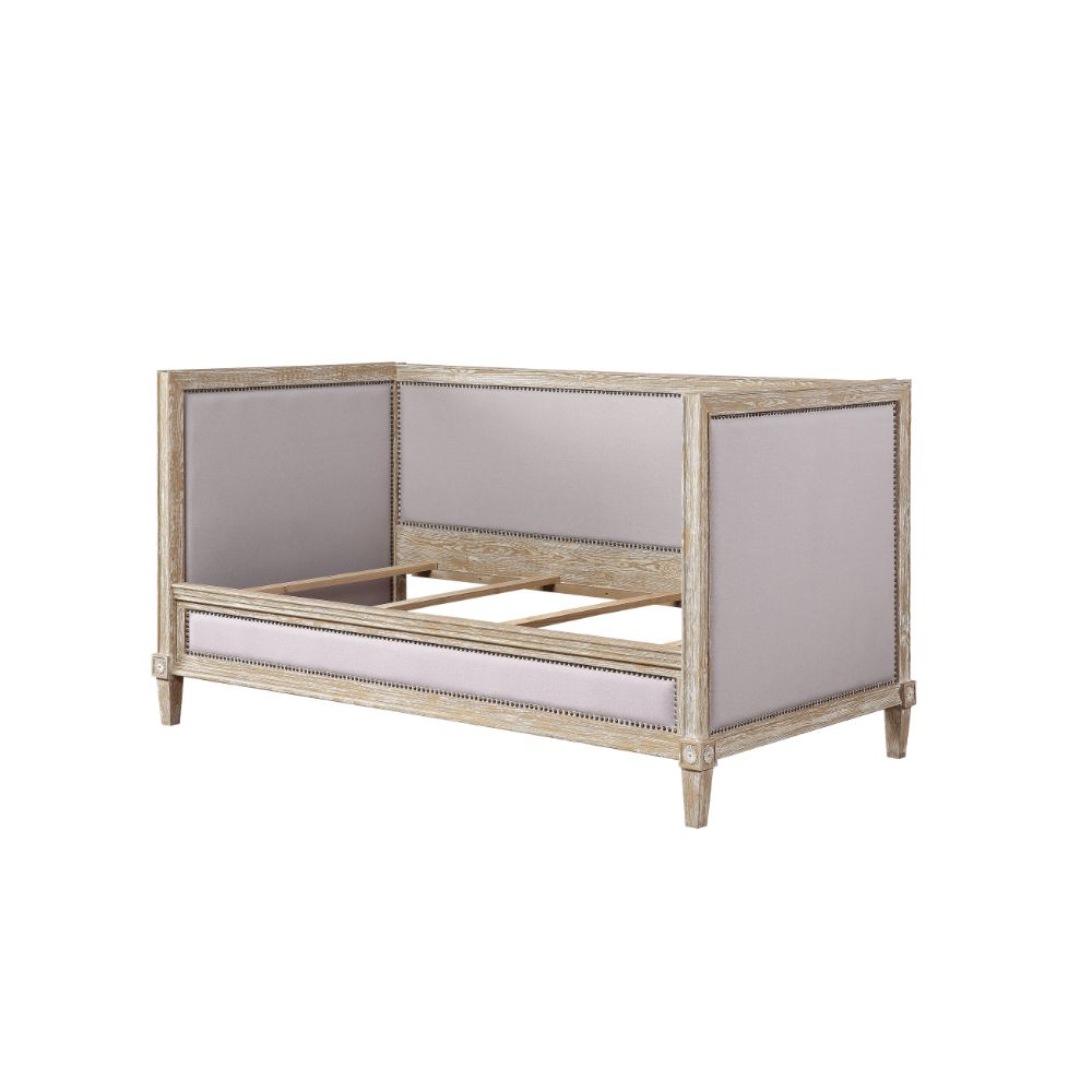 Charlton Twin Daybed - Weathered Oak & Cream Linen