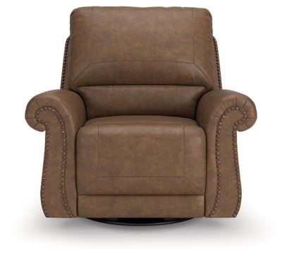 Chasemore Swivel Glider Recliner - Dark Brown Swivel Glider Chair modern furniture Contempo Furniture