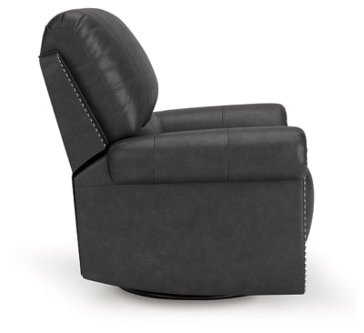 Chasemore Swivel Glider Recliner - Dark Gray Swivel Glider Chair modern furniture Contempo Furniture