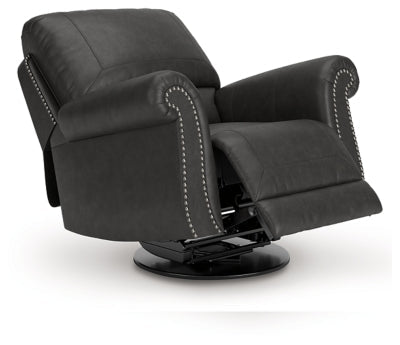 Chasemore Swivel Glider Recliner - Dark Gray Swivel Glider Chair modern furniture Contempo Furniture