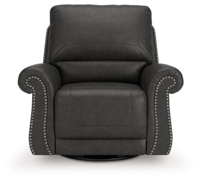 Chasemore Swivel Glider Recliner - Dark Gray Swivel Glider Chair modern furniture Contempo Furniture