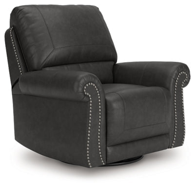 Chasemore Swivel Glider Recliner - Dark Gray Swivel Glider Chair modern furniture Contempo Furniture