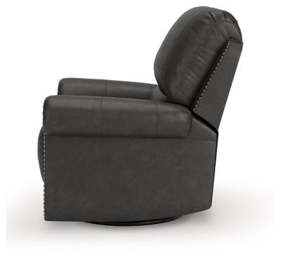 Chasemore Swivel Glider Recliner - Dark Gray Swivel Glider Chair modern furniture Contempo Furniture