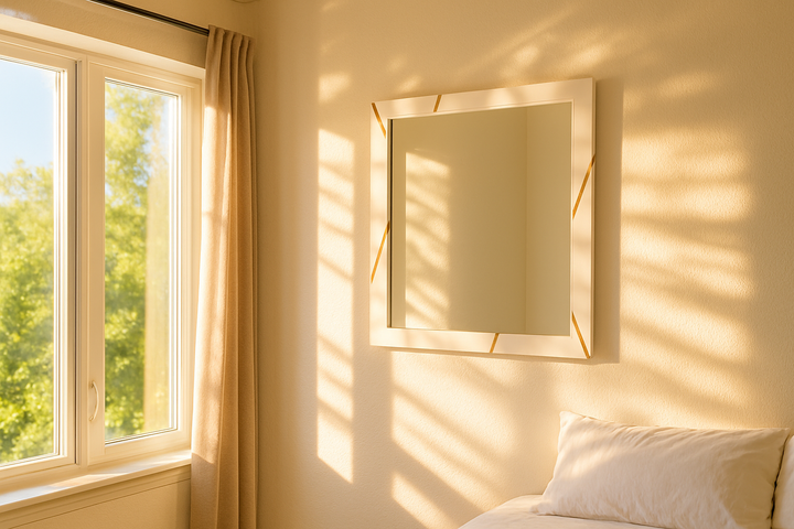 Nixa - Modern White &amp; Gold Mirror