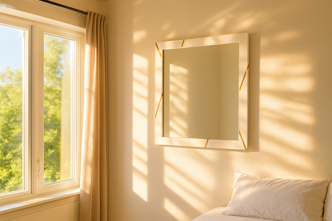 Nixa - Modern White & Gold Mirror