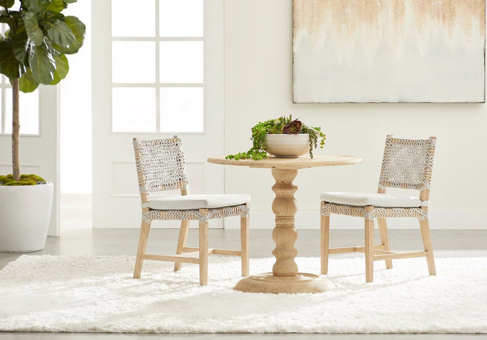 Chelsea 42" Round Dining Table - Smoke Gray Pine Round Dining Table modern furniture Contempo Furniture