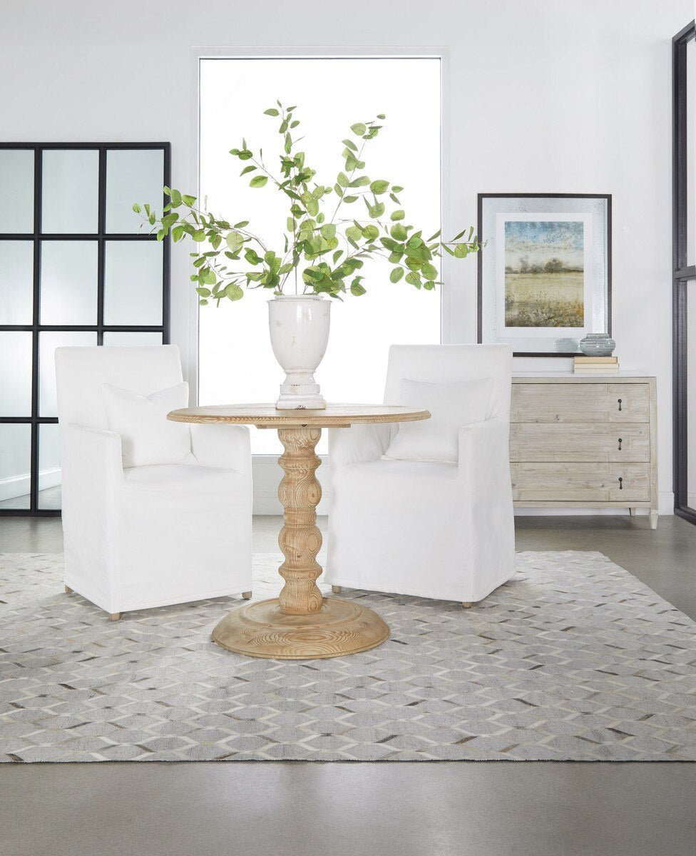 Chelsea 42" Round Dining Table - Smoke Gray Pine Round Dining Table modern furniture Contempo Furniture