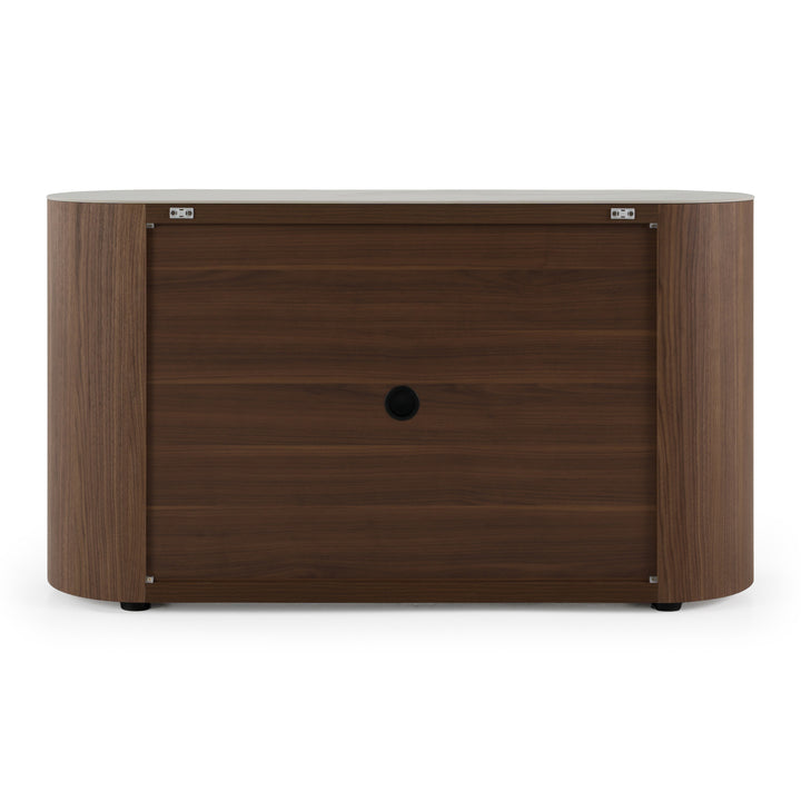 Chelton - Contemporary White Ceramic &amp; Walnut 3-Drawer Dresser