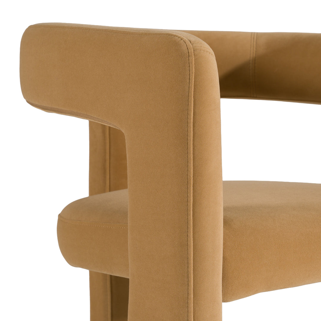 Cherish  Modern Tan Fabric Dining Chair
