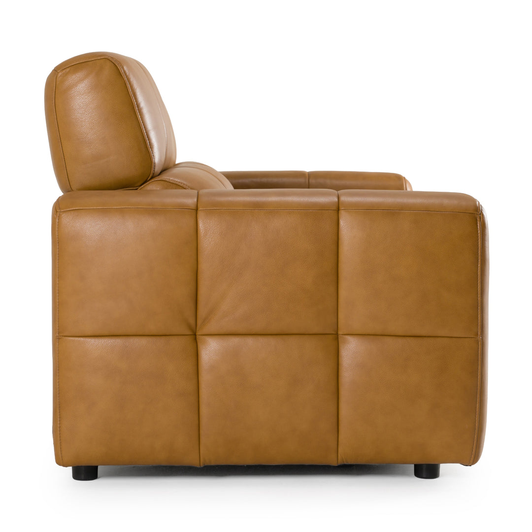 Chevak - Modern Brown Leather Sofa with 2 Recliners
