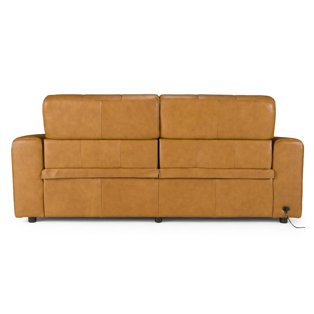 Chevak - Modern Brown Leather Sofa w/ 2 Recliners