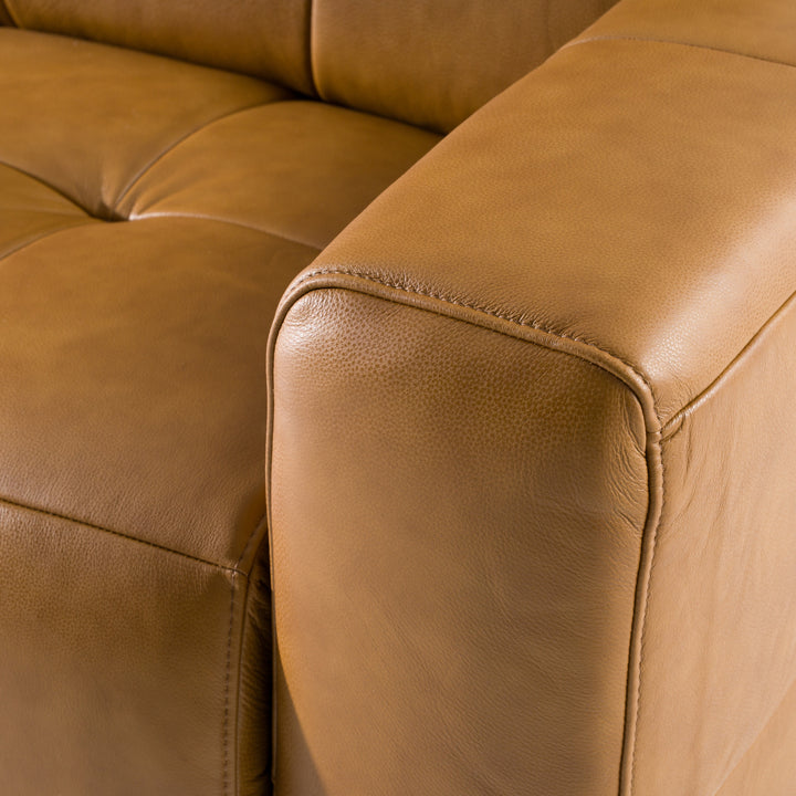 Chevak - Modern Brown Leather Sofa w/ 2 Recliners