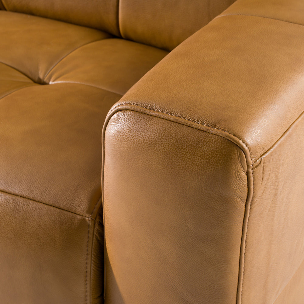 Chevak - Modern Brown Leather Sofa w/ 2 Recliners - View 6