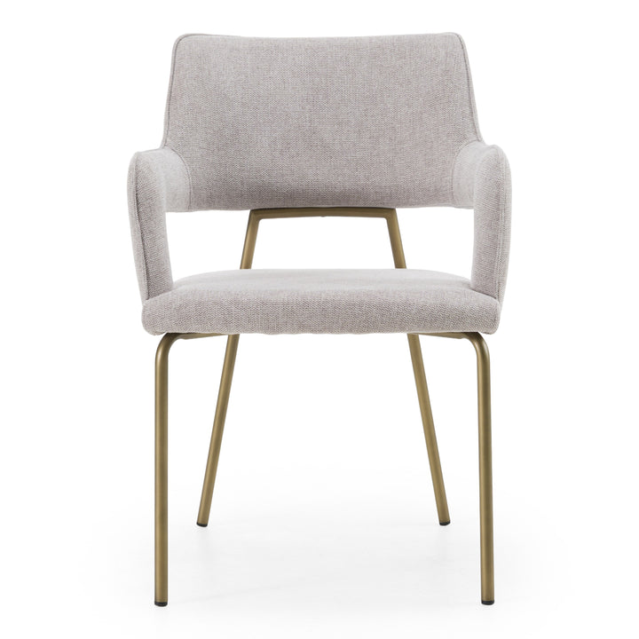Childers - Modern Grey Fabric + Antique Brass Dining Chair