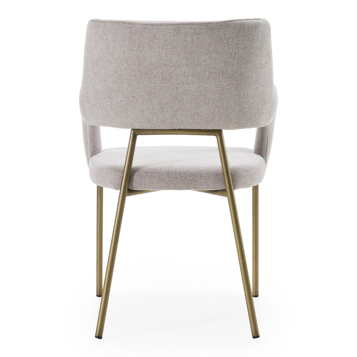 Childers - Modern Grey Fabric + Antique Brass Dining Chair