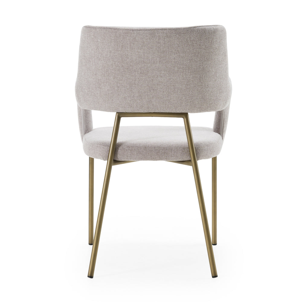 Childers - Modern Grey Fabric + Antique Brass Dining Chair - View 4