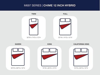 Chime 12 Inch Hybrid Full Mattress in a Box - White Hybrid Mattress modern furniture Contempo Furniture