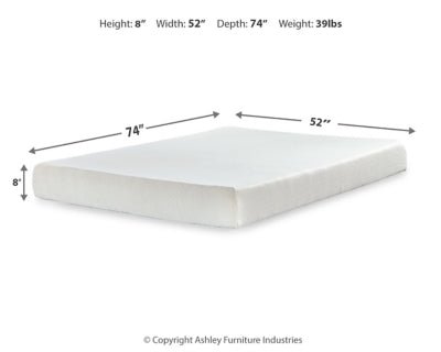 Chime 8 Inch Memory Foam Full Mattress in a Box - White Full Memory Foam Mattress modern furniture Contempo Furniture