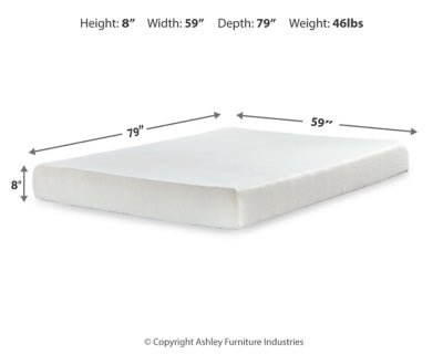 Chime 8 Inch Memory Foam Queen Mattress in a Box - White Memory Foam Mattress modern furniture Contempo Furniture