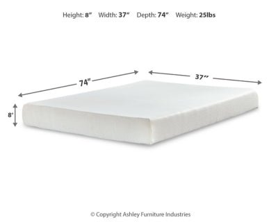 Chime 8 Inch Memory Foam Twin Mattress in a Box - White Memory Foam Mattress modern furniture Contempo Furniture