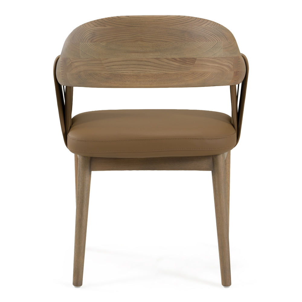 Chinook - Modern Brown Vegan Leather + Buckwheat Ash Dining Chair