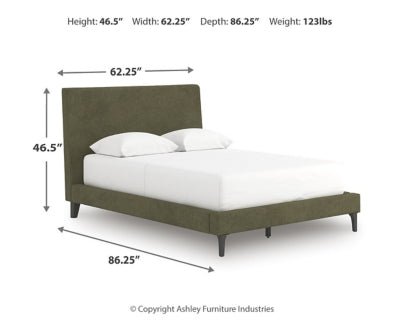Chirason Full Upholstered Bed with Roll Slats - Green Upholstered Bed modern furniture Contempo Furniture