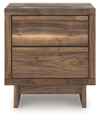 Chirason Nightstand - Dark Brown Nightstand w/ Charging Station modern furniture Contempo Furniture