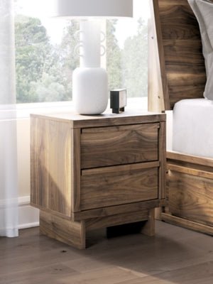 Chirason Nightstand - Dark Brown Nightstand w/ Charging Station modern furniture Contempo Furniture