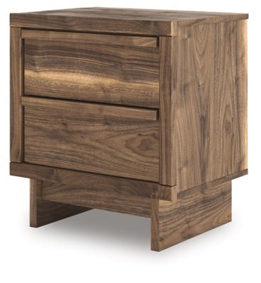 Chirason Nightstand - Dark Brown Nightstand w/ Charging Station modern furniture Contempo Furniture