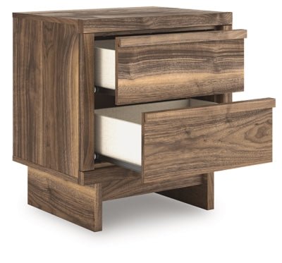 Chirason Nightstand - Dark Brown Nightstand w/ Charging Station modern furniture Contempo Furniture