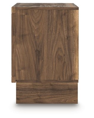 Chirason Nightstand - Dark Brown Nightstand w/ Charging Station modern furniture Contempo Furniture