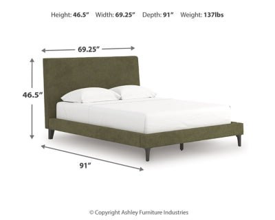 Chirason Queen Upholstered Bed with Roll Slats - Green Upholstered Bed modern furniture Contempo Furniture