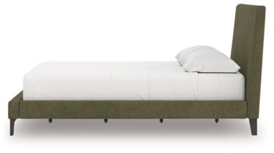 Chirason Queen Upholstered Bed with Roll Slats - Green Upholstered Bed modern furniture Contempo Furniture