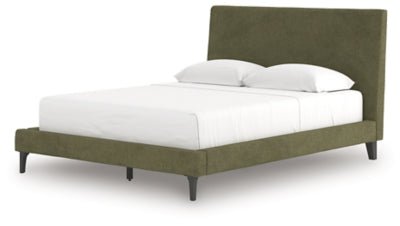 Chirason Queen Upholstered Bed with Roll Slats - Green Upholstered Bed modern furniture Contempo Furniture